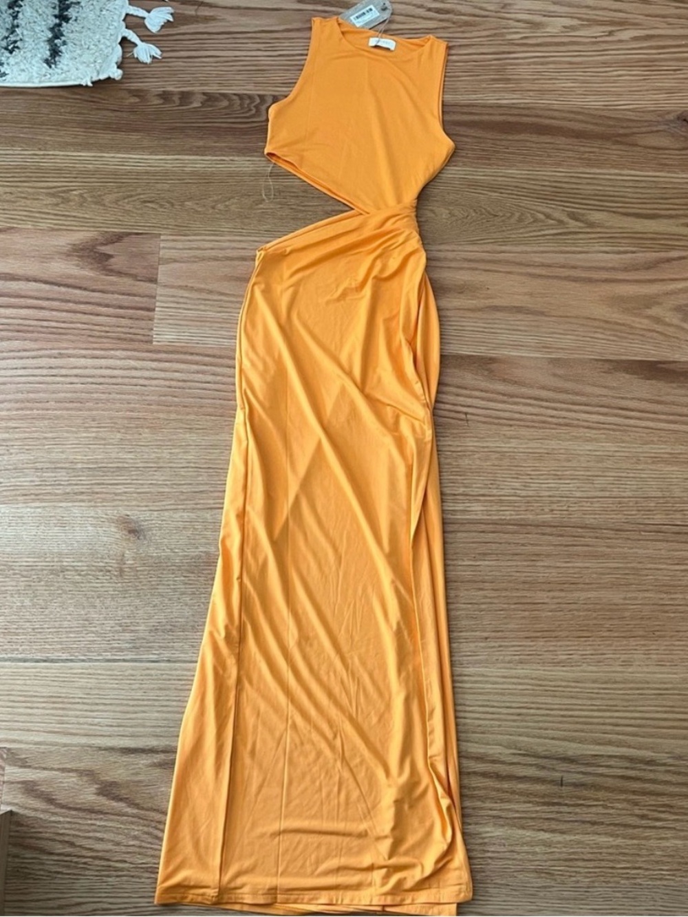 Meshki Sleeveless Cutout Maxi Dress in Bright Orange
